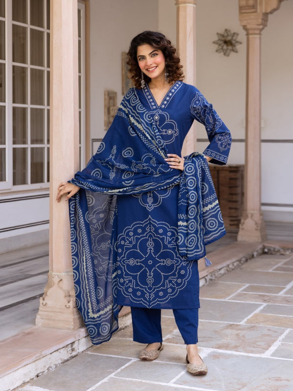 Karen space printed cotton suit set