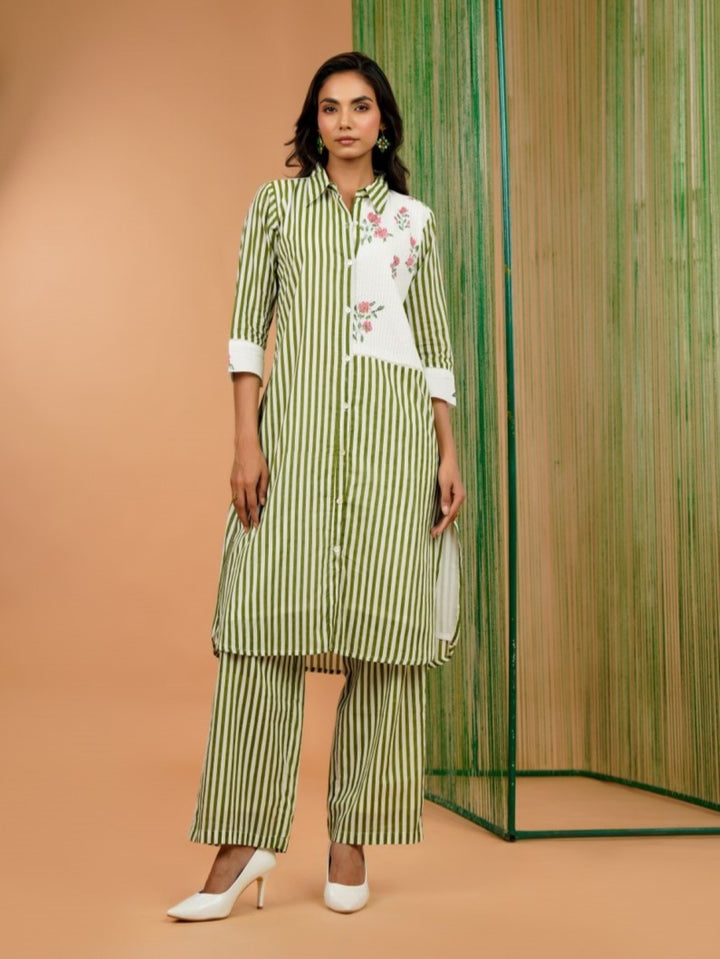 Tatva slime Stripes cotton co-ord set