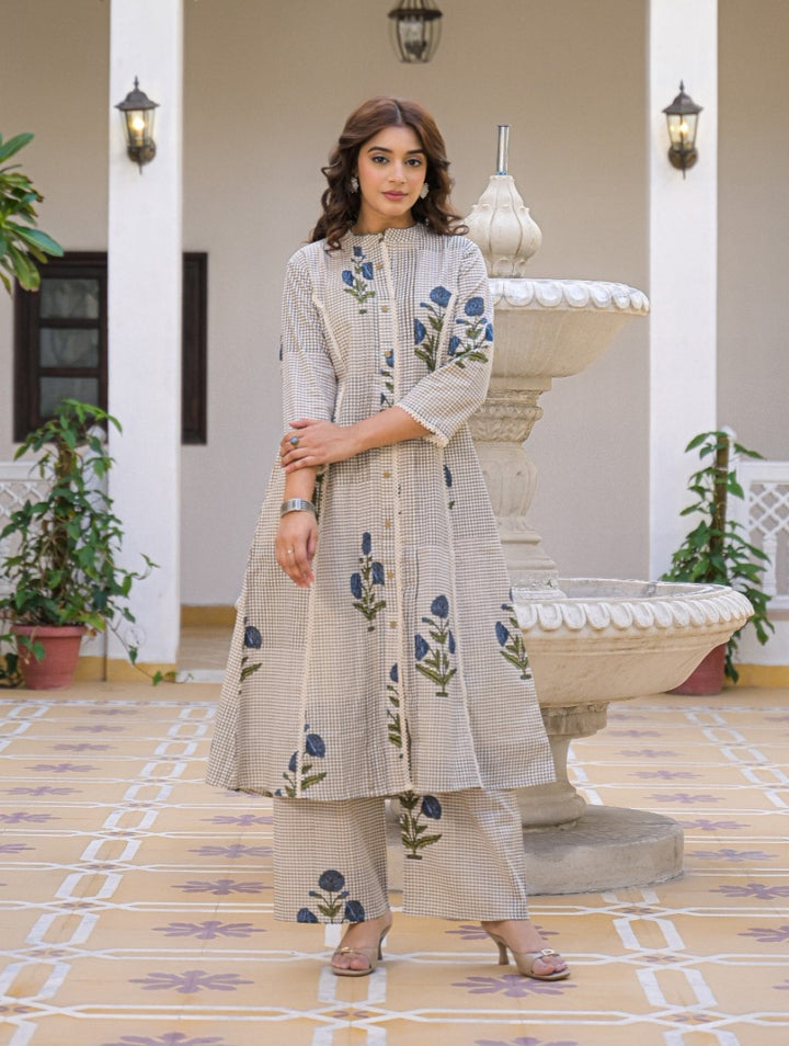 Mayri peony cotton kurta pant set