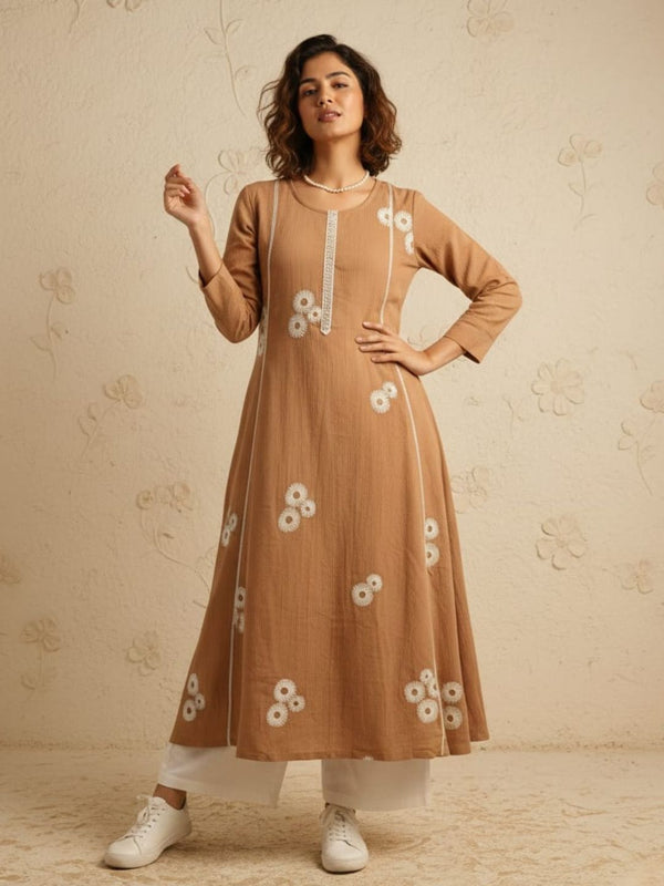 Swades Driftwood cotton embroidery kurta