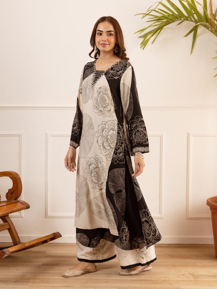 Karen void cotton printed kurta pant set