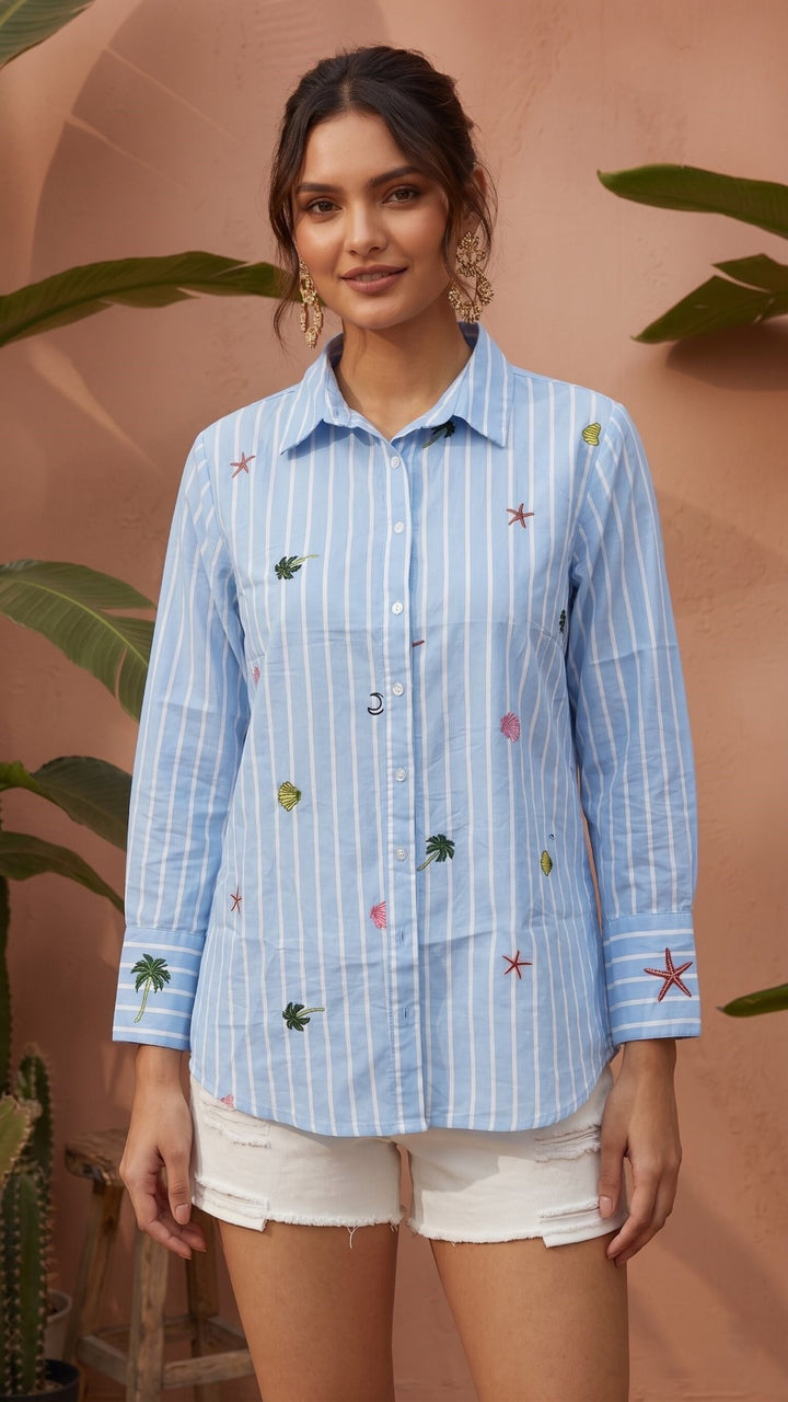 Ivanka tufts embroidery cotton shirt