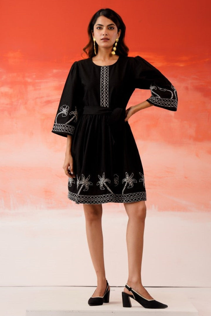Tatva anchor embroidery cotton dress