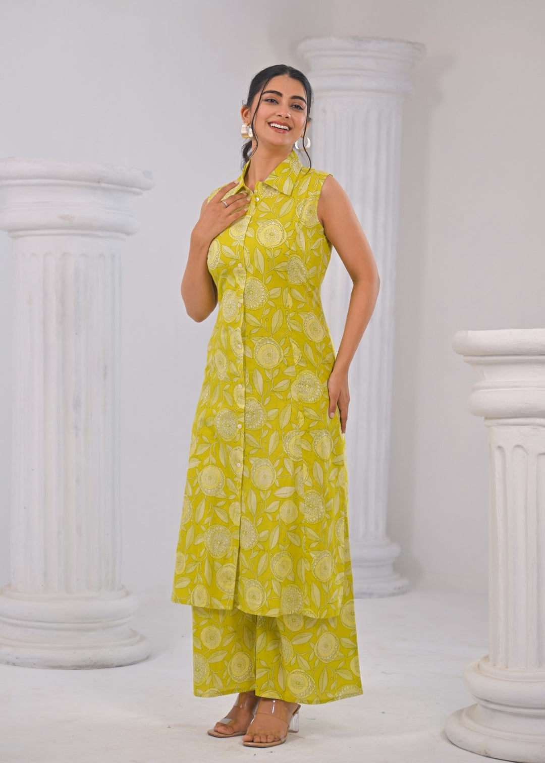 ITI CANARY COTTON KURTA PANT SET