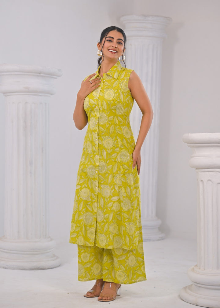 ITI CANARY COTTON KURTA PANT SET