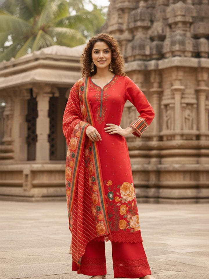 Kabool Scarlet Work Suit Set