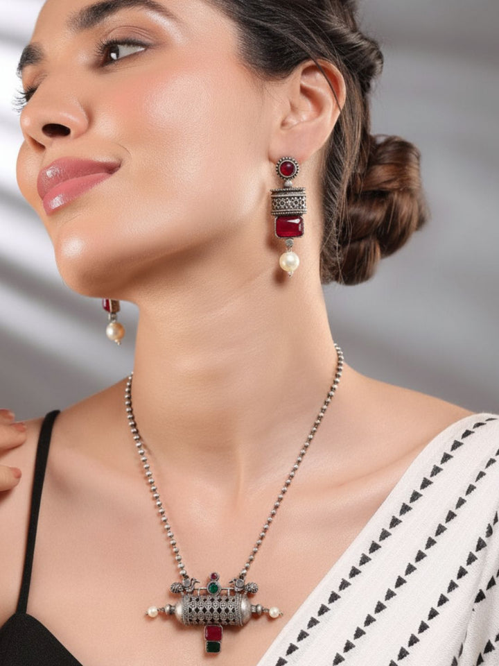 Antara Oxidised necklace set