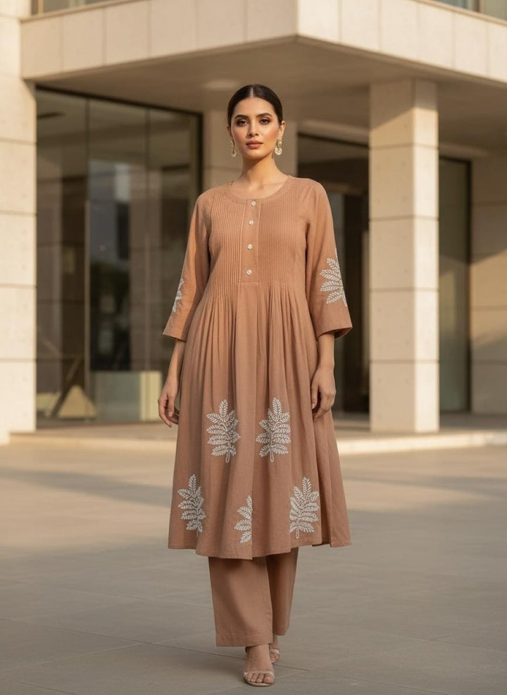 Sargi peanut embroidery cotton kurta pant set