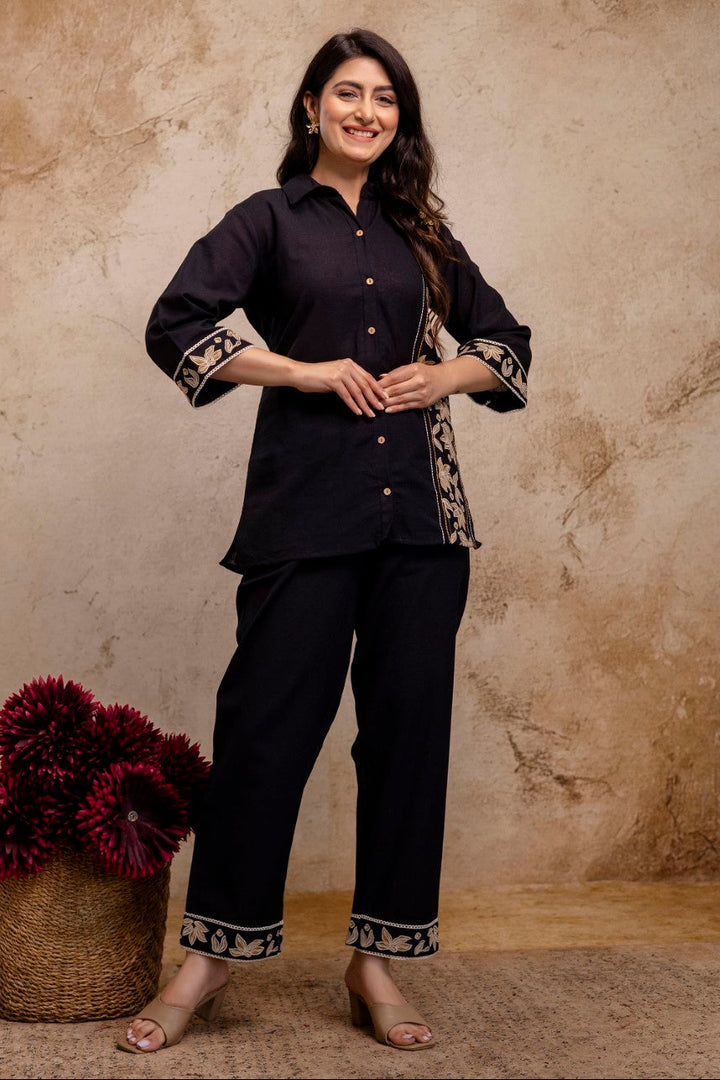 Viyona Jet Embroidered Co-ord Set