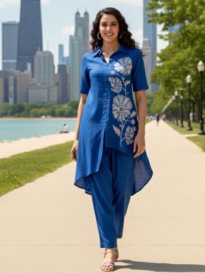 Tushki Indigo Elegant Co-ord Set