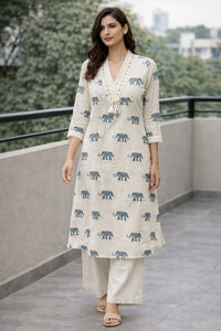 Surbhi eleph cotton kurta pant set