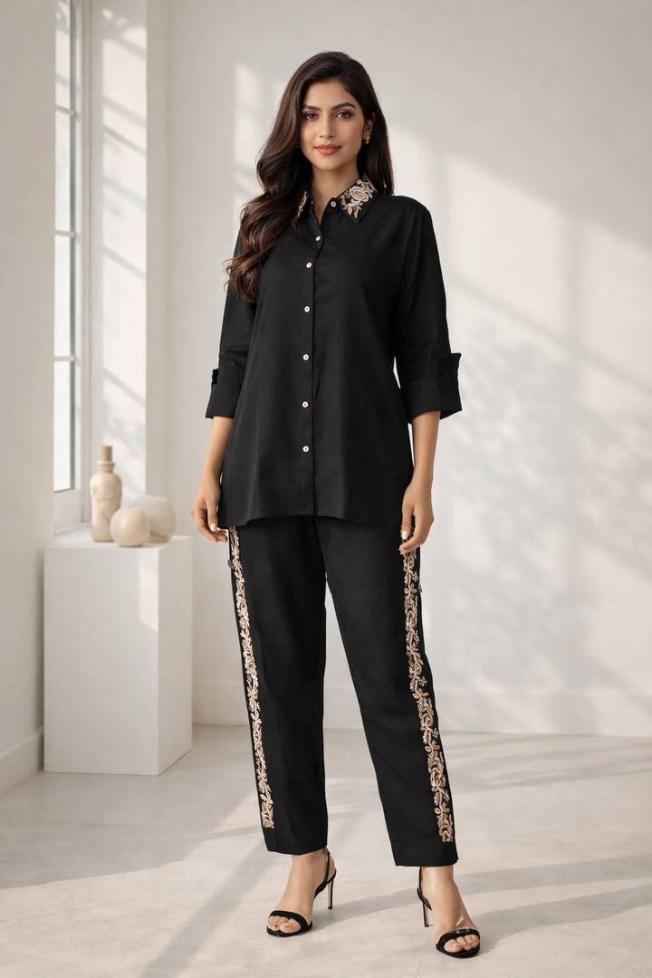 Oorvi Onyx Embroidered Co-ord Set