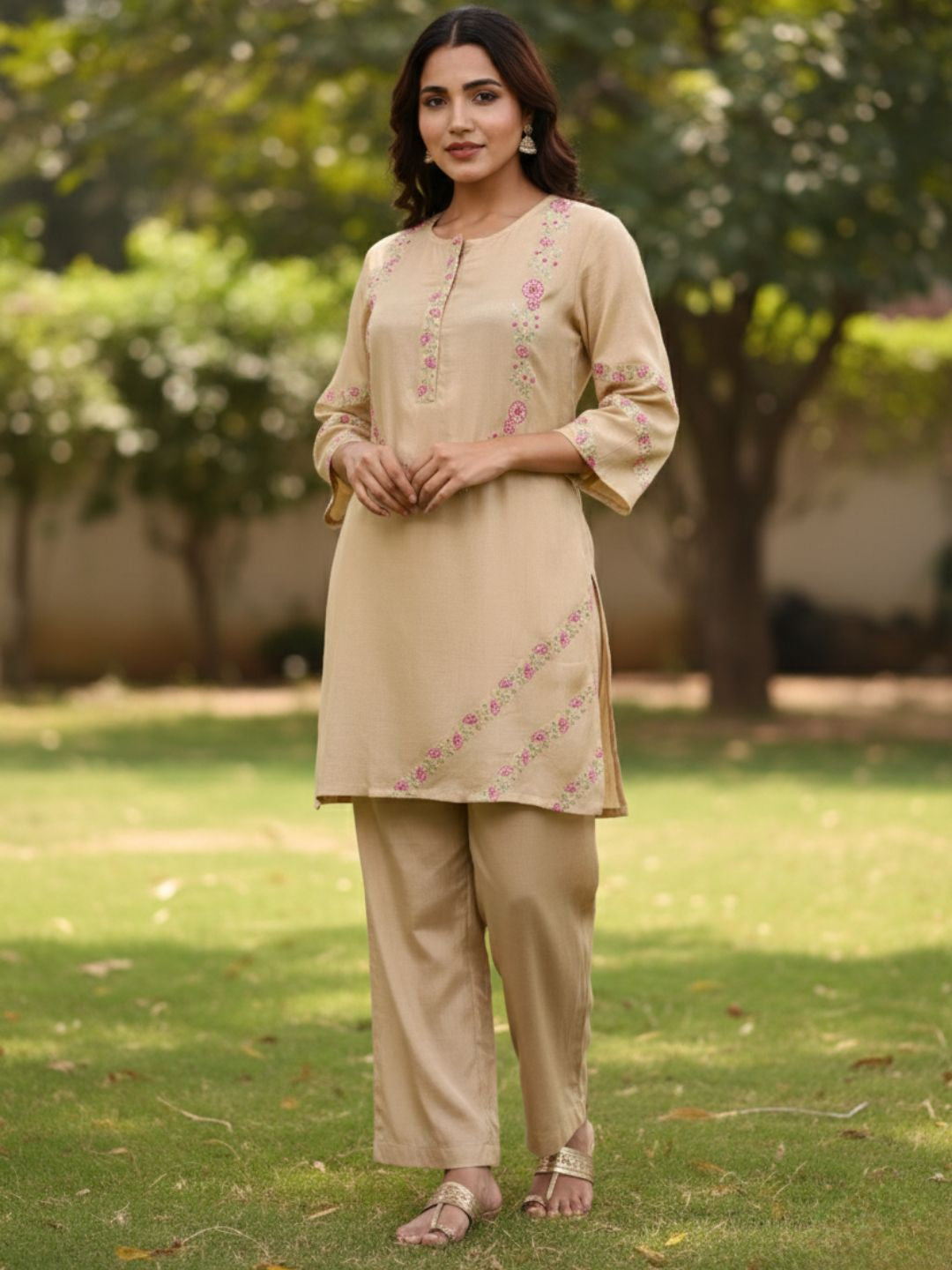 Raya Honey Embroidered Co-ord Set