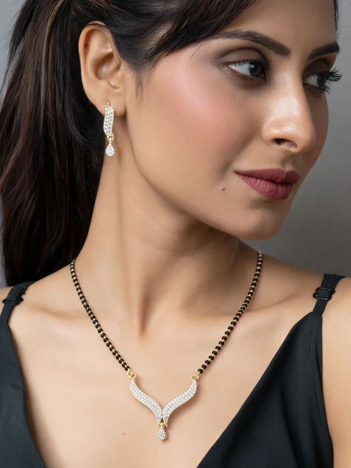 Rivaaz diamond Mangalsutra with earings set