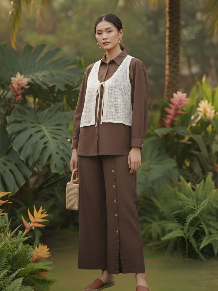 Ivanka browny cotton co-ord set