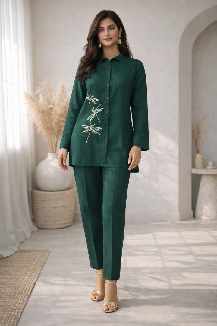 Oorvi Fern Embroidered Co-ord Set
