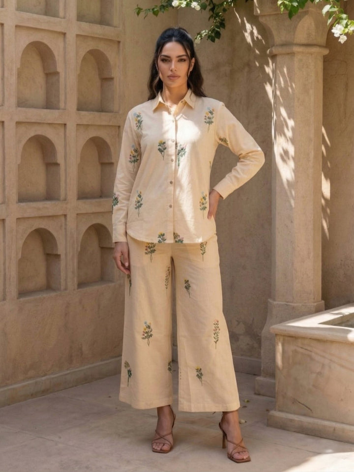 Molly Lime embroidery cotton co-ord set