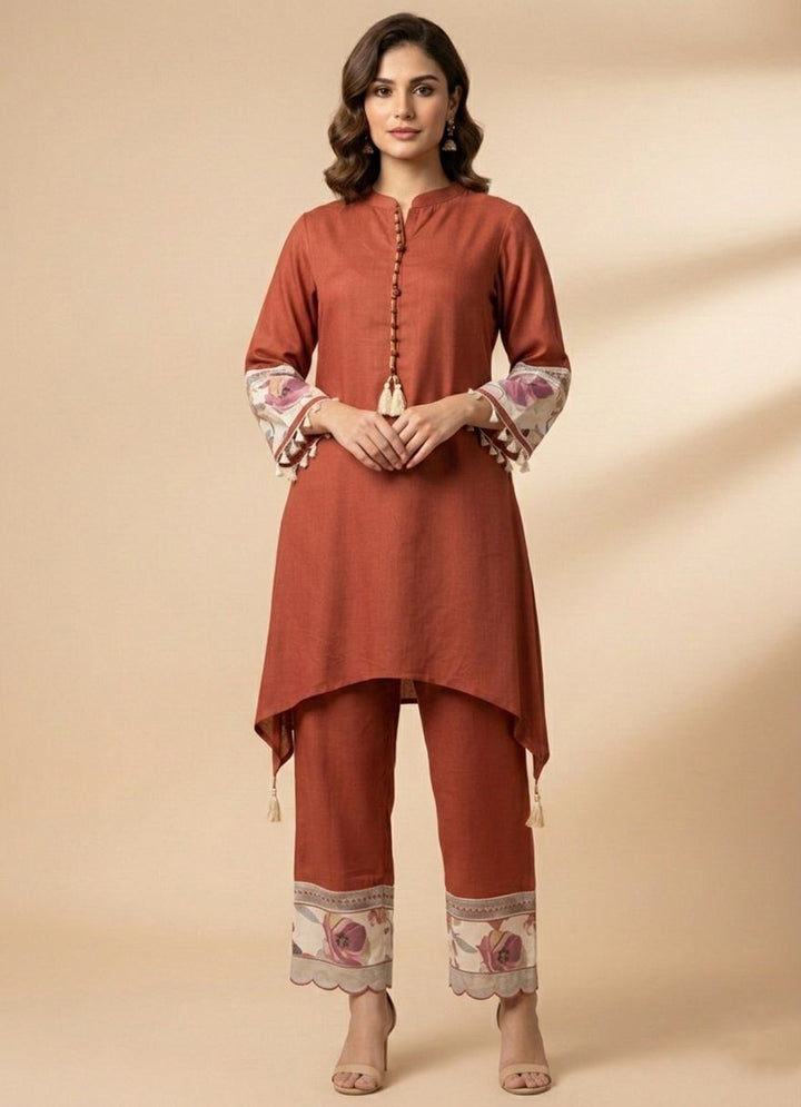Prisha tangerine cotton co-ord set