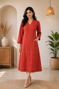 Akshara squash cotton dress