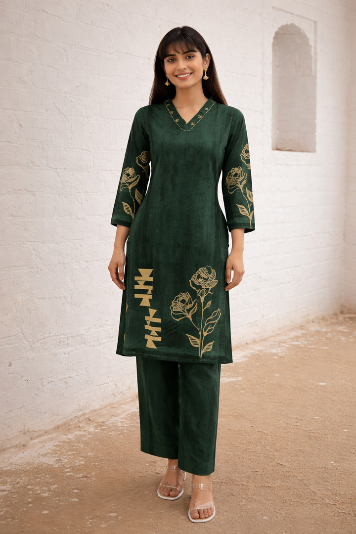 Swades moss cotton Kurta pant set