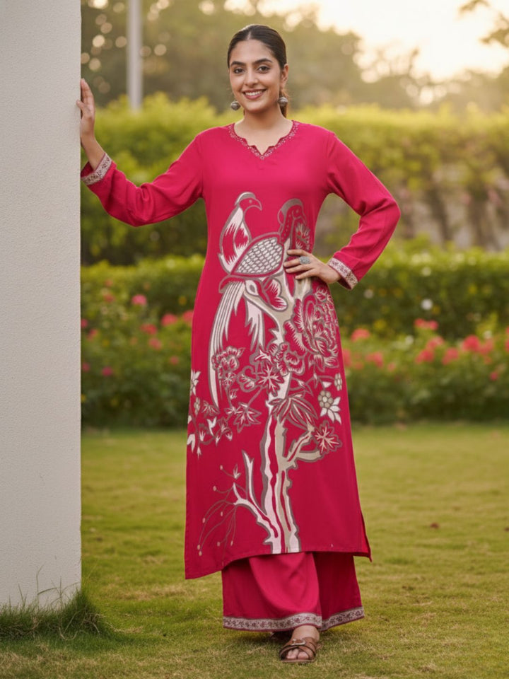 Sonpal cherry printed kurta pant set