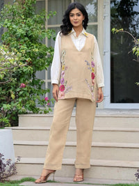 Opela almond jute embroidery co-ord set