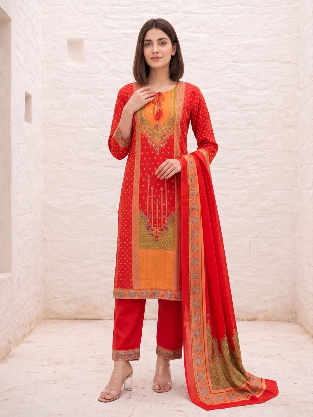 Shanti Crimson Work Suit Set