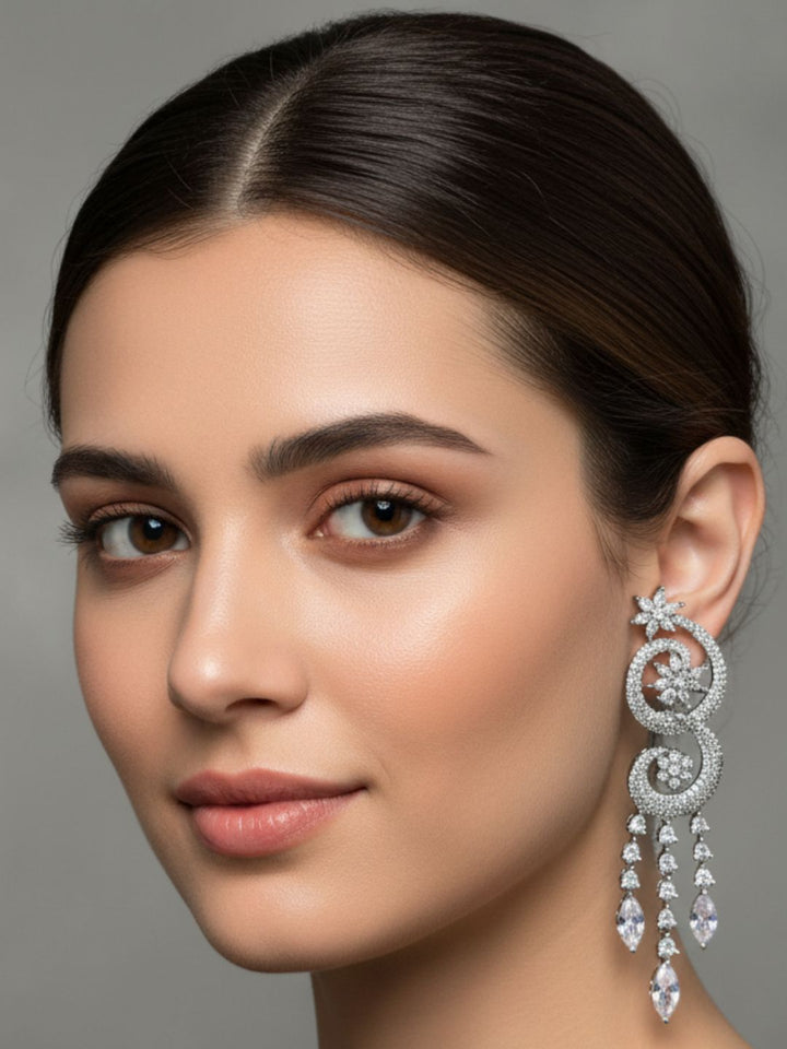 Antaara Heavy Drop Diamond Earings