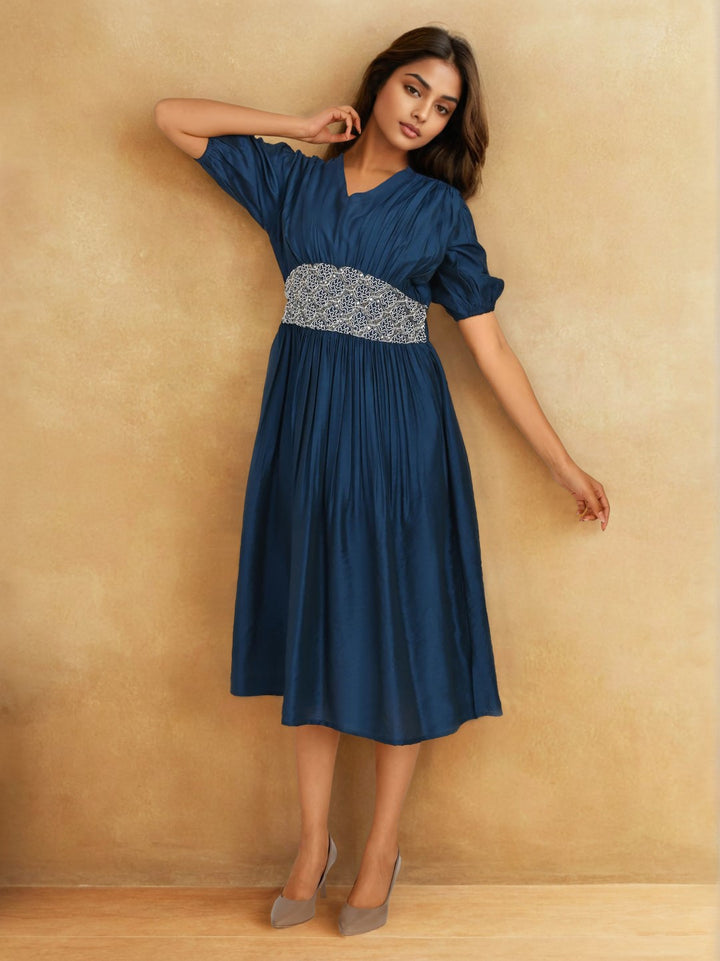 Sharanya Cobalt Denim Dress