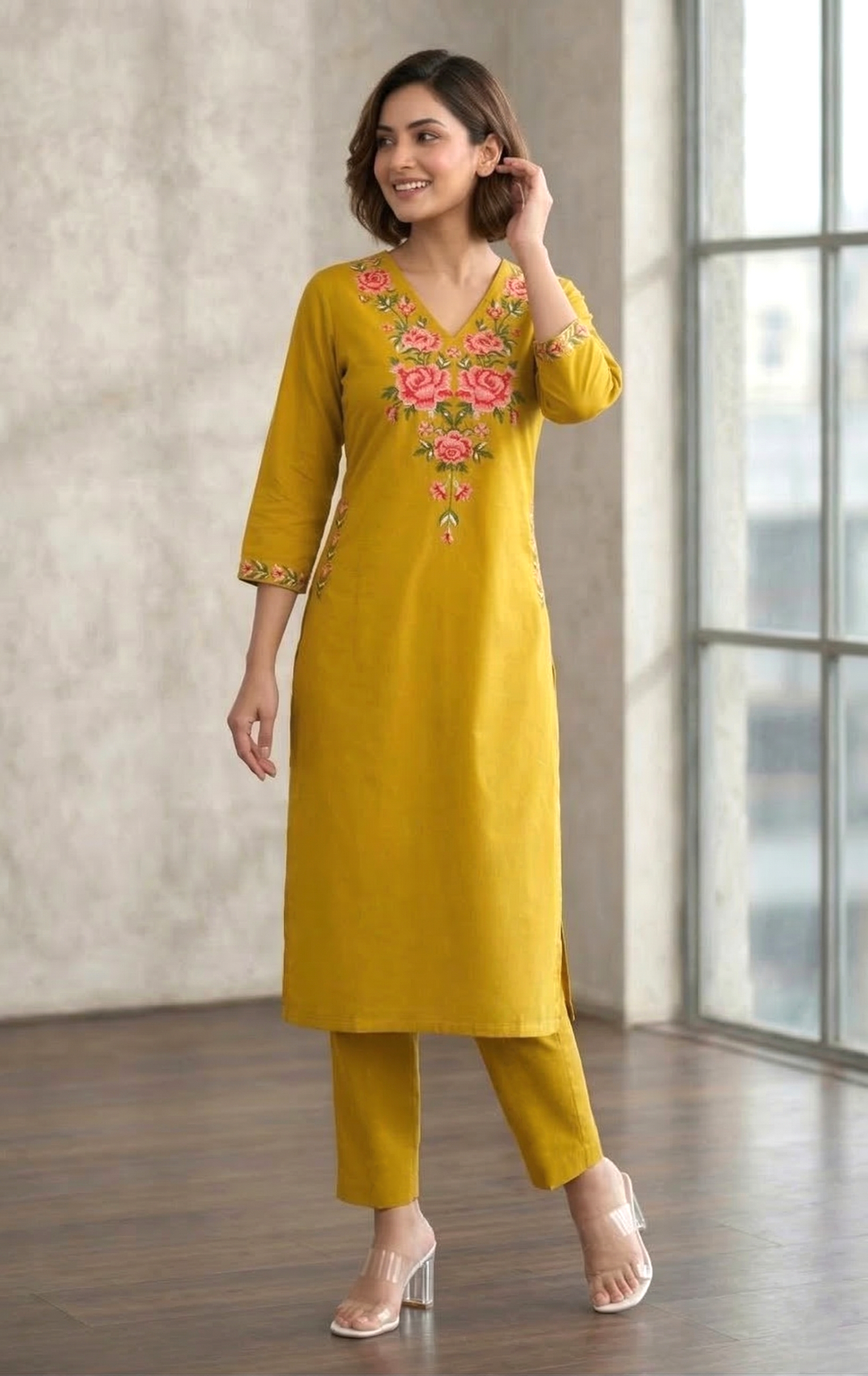 Mohini Sunglow Embroidered Kurta Pant Set