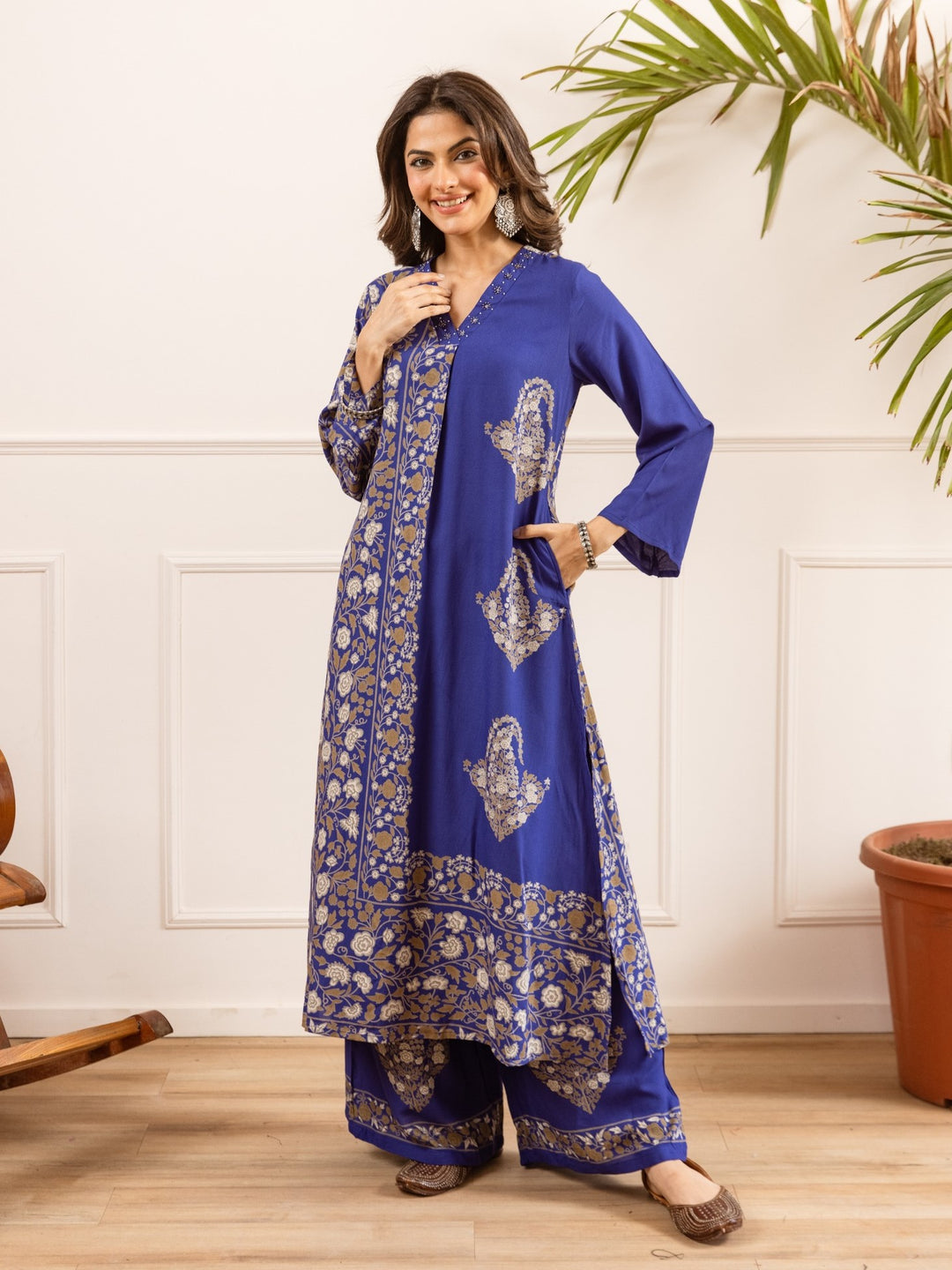 Karen Twilight printed cotton. Kurta pant set
