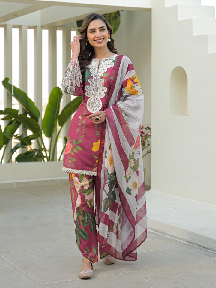 Dagdai brink printed lace suit set