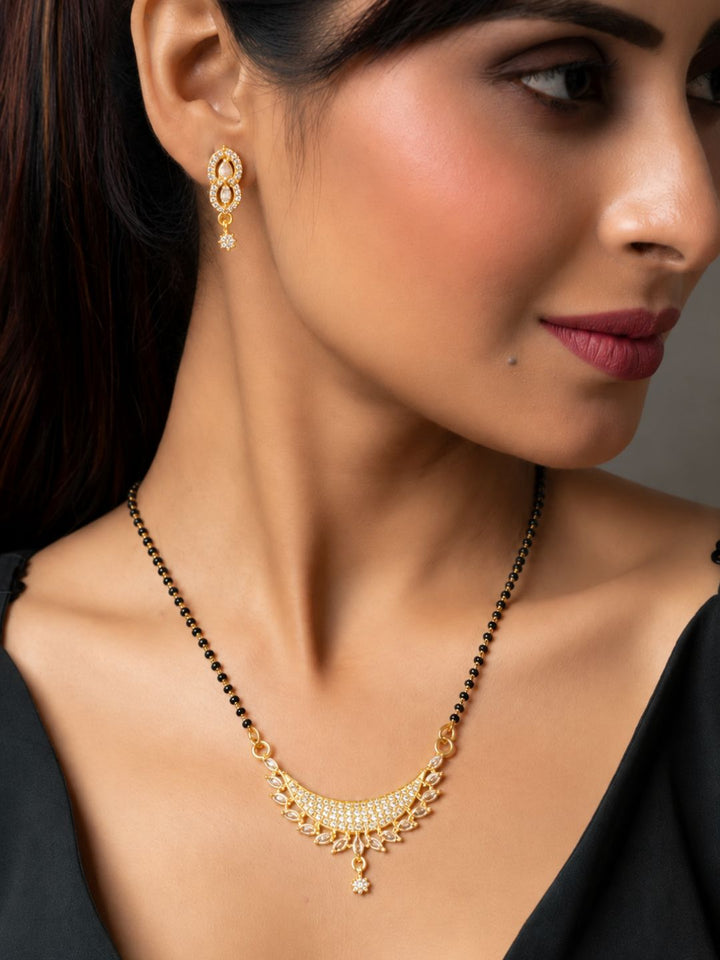 Nayra diamond Mangalsutra with earings set