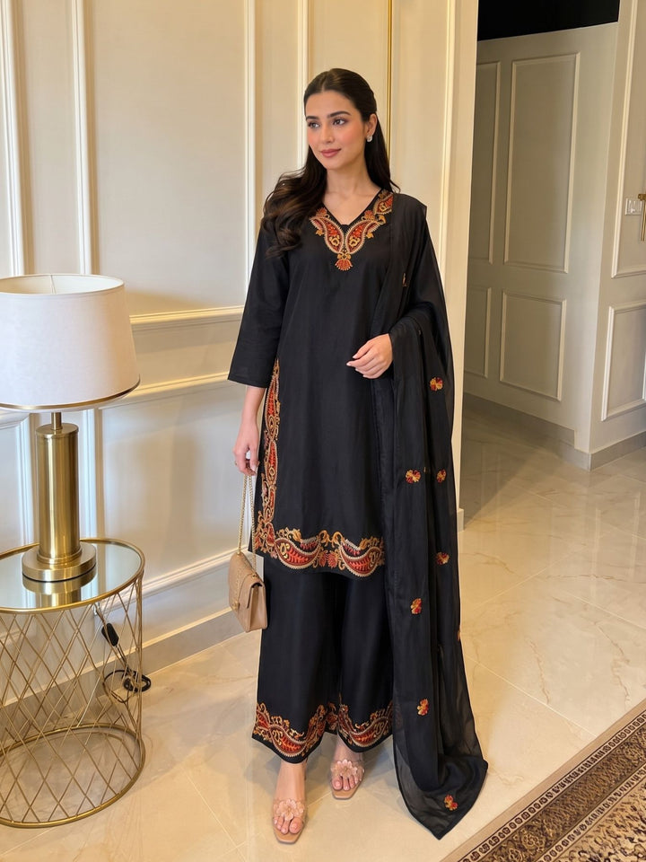 Lipi Jet Embroidery Farshi Cotton Suit Set