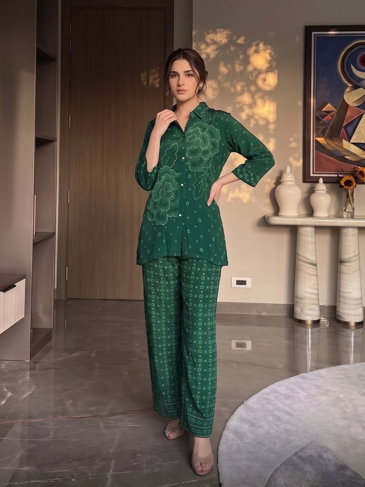 Poppi Jade Printed Premium Co-Ord Set