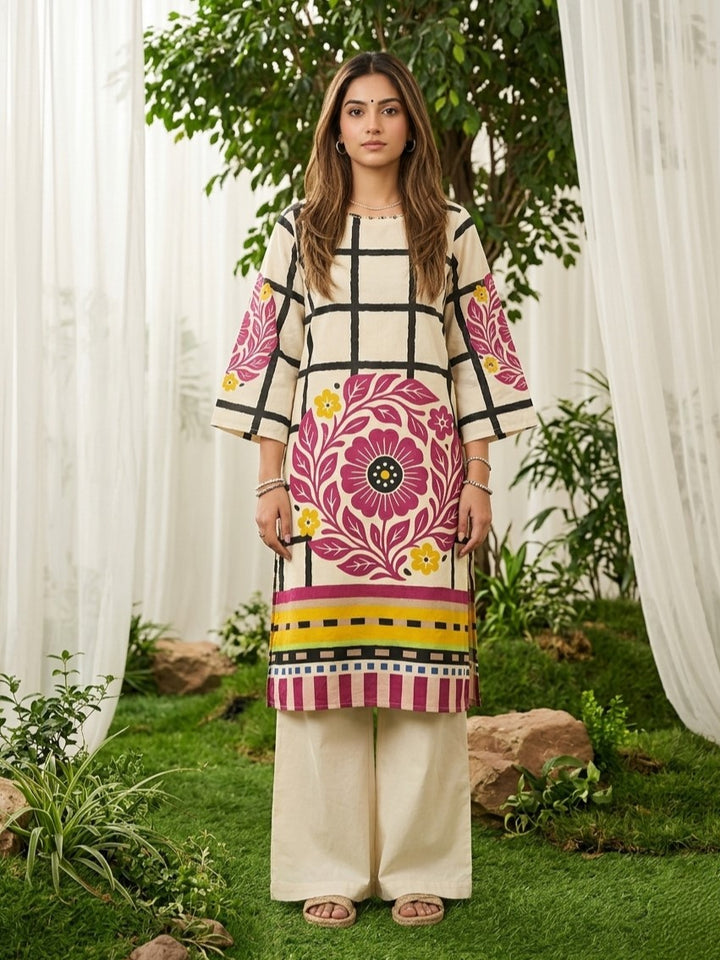 Virosh taffy cotton printed kurta pant set