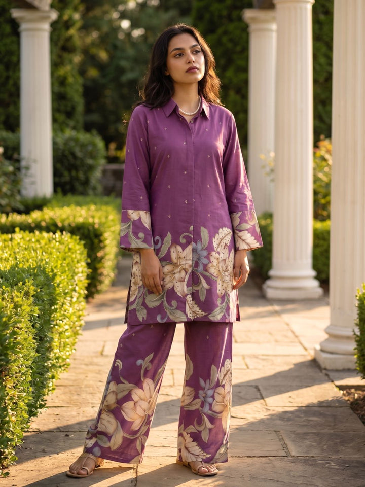Shanti Mulberry Printed Cotton Co-ord Set