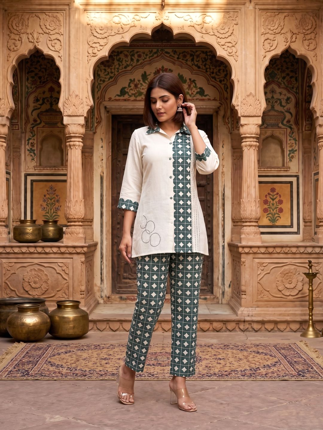 Vibha Peacock Printed Co-ord Set