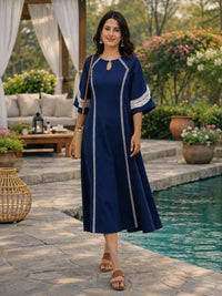 Slopi yin embroidery cotton dress