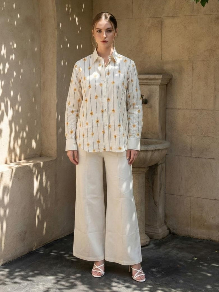 Molly daisy embroidery cotton co-ord set