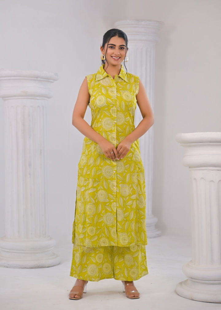 ITI CANARY COTTON KURTA PANT SET