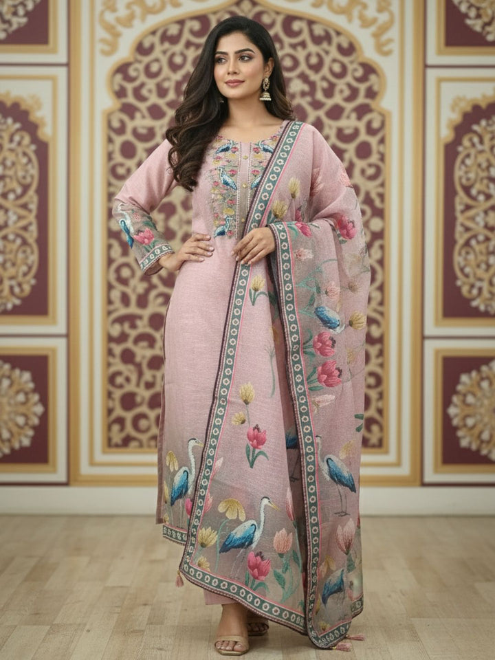 Reet Mauve Printed Work Suit Set