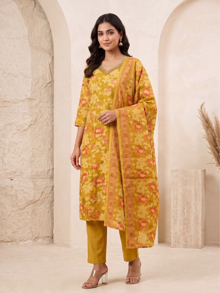 Myra Bumble Printed Work Suit Set