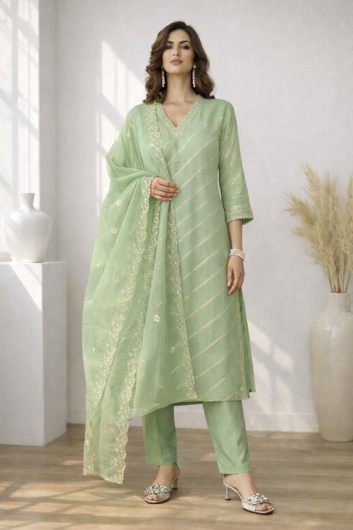 Palash Minty Full Work Suit Set