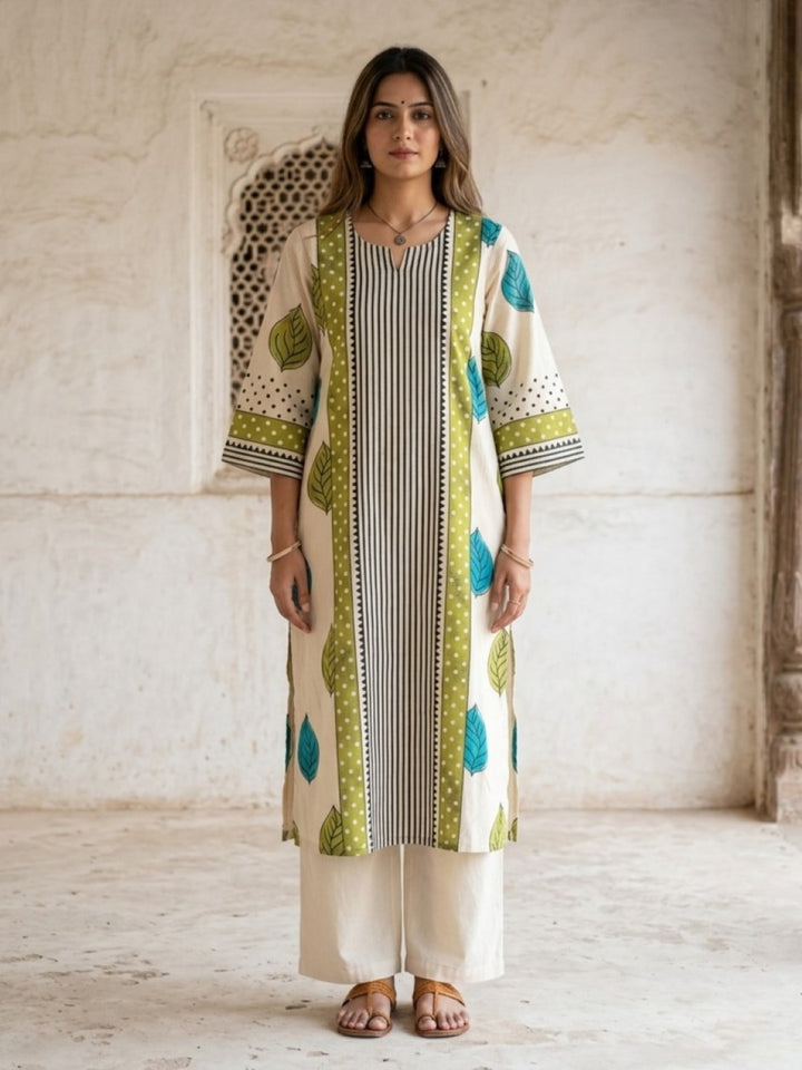 Virosh mantis printed cotton kurta pant set