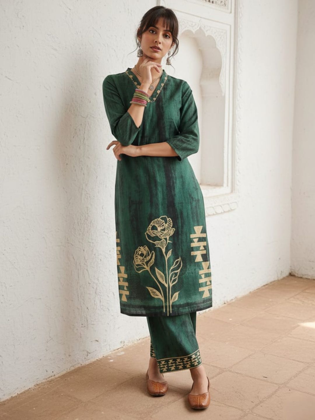 Swades moss cotton Kurta pant set