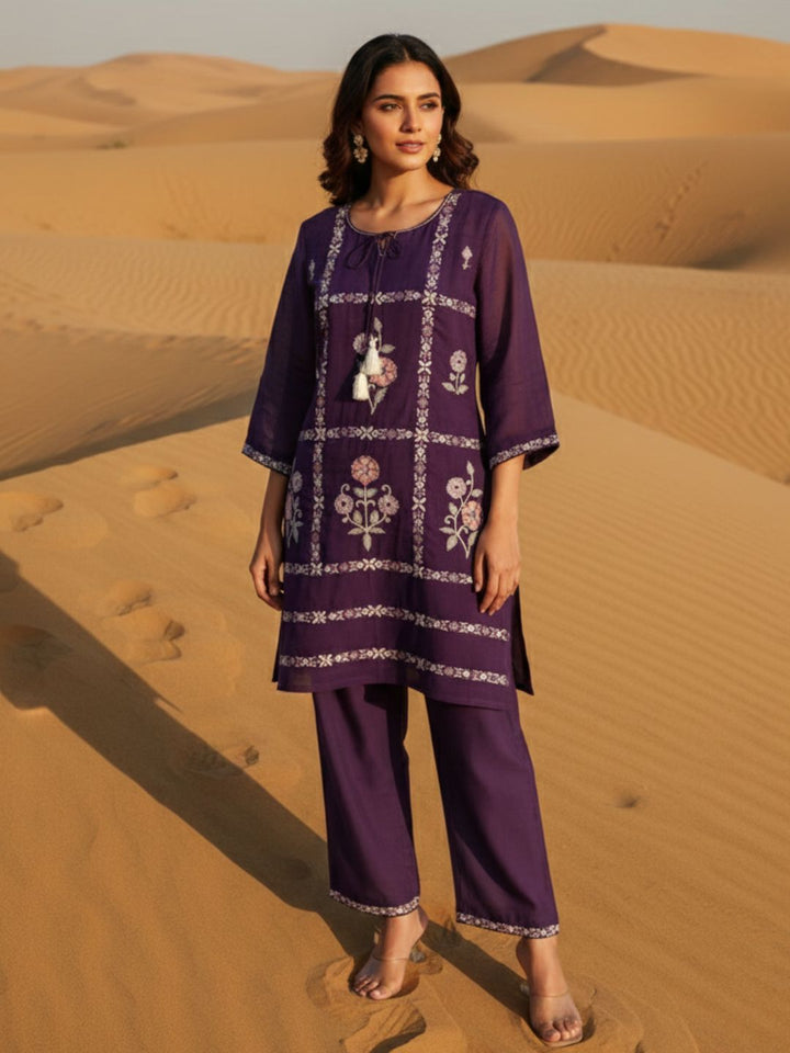 Parikrama Orchid embroidery co-ord set