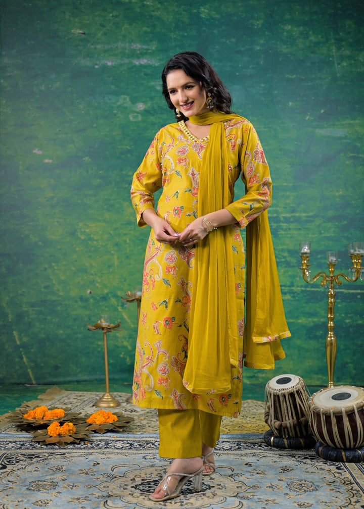 Shanti Sunrise Printed Work Suit Set