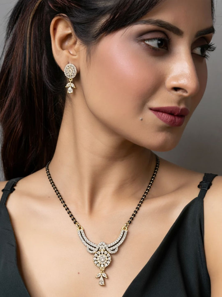 Rivaaz diamond Mangalsutra with earings set