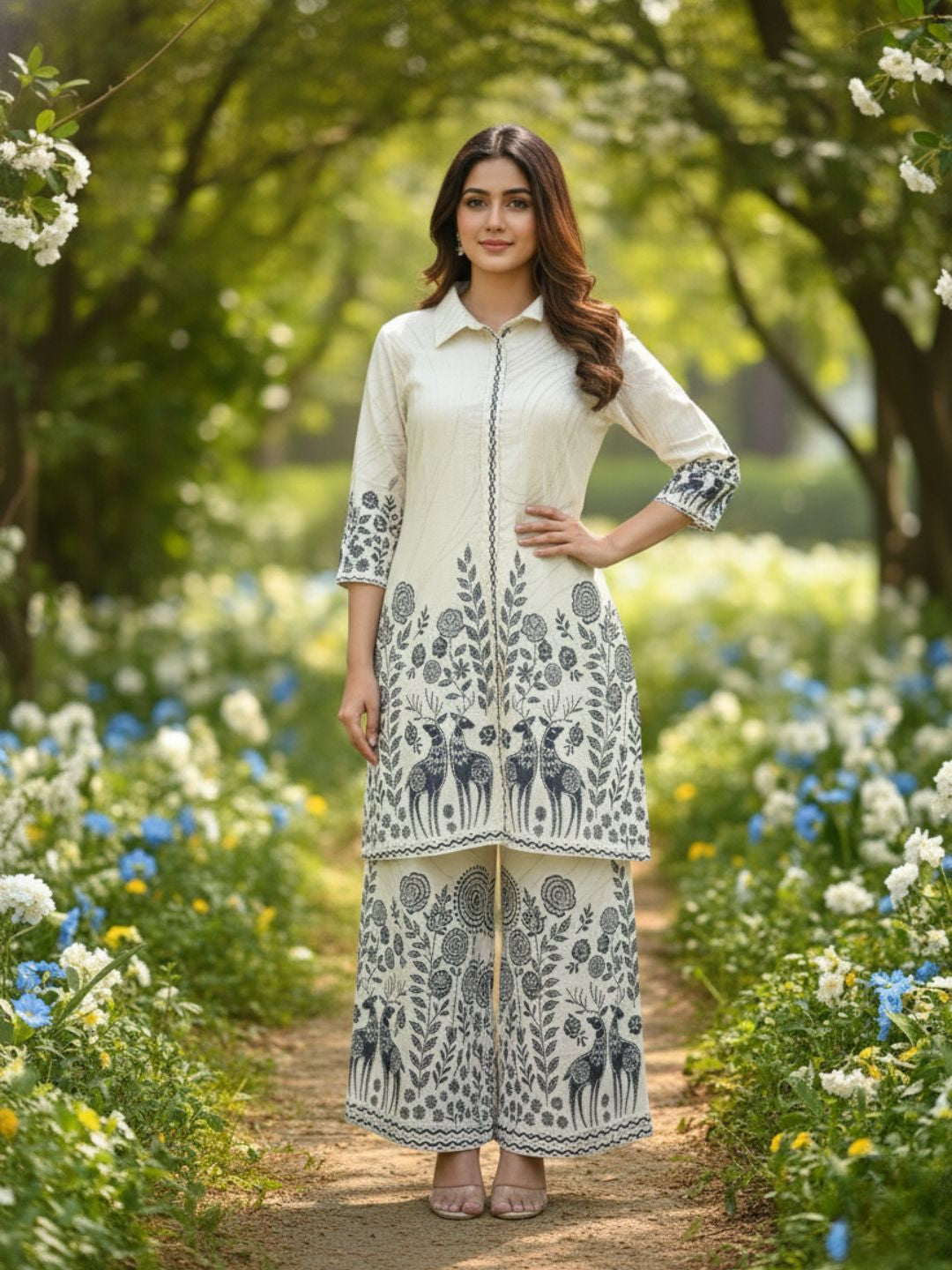 Reet Dove Embroidered Co-ord Set